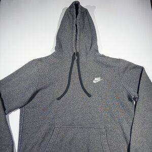 Nike Men's Sportswear Club Fleece Pullover Hoodie Gray - Size Medium